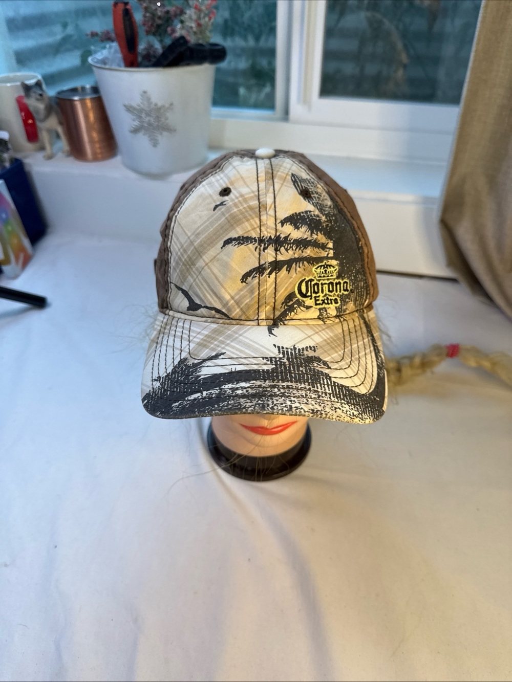 Corona Extra Brown and Beige Palm Tree Baseball Cap